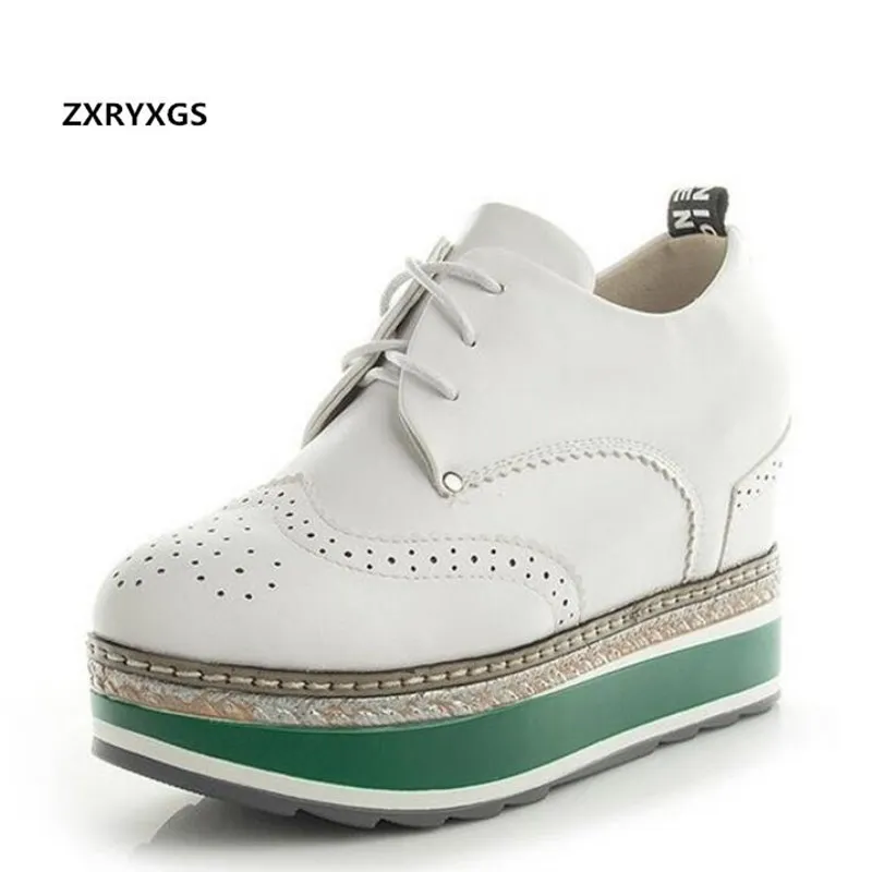

2018 New Autumn Platform Wedges High Heels Fashion Casual Shoes Wind Real Leathers Shoes Increased Within Women Sneakers Shoes