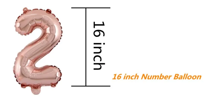 16 inch rose gold number balloon air balloons 1st birthday party decorations kids babyshower digit foil balloons wedding decoration
