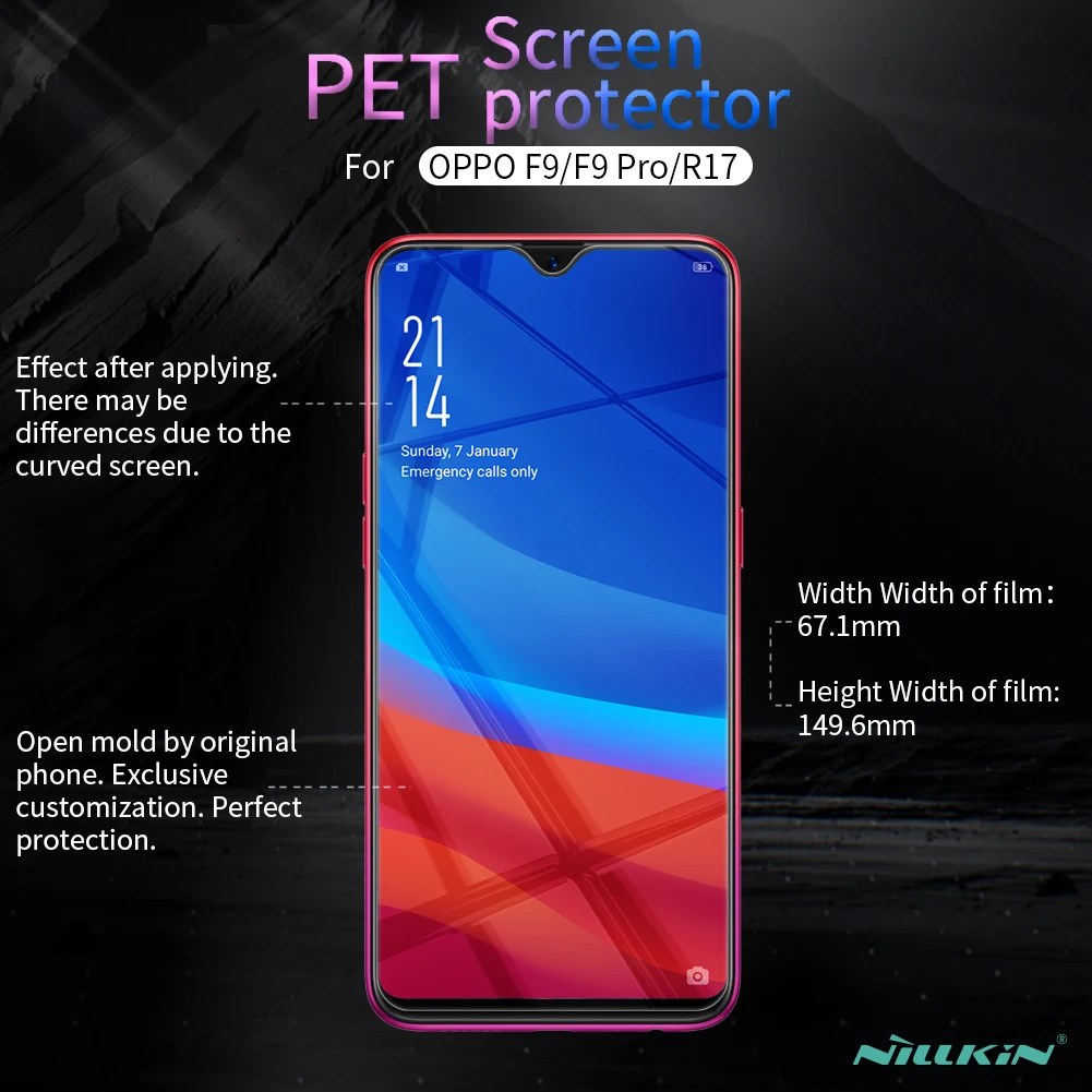 2 шт/комплект NILLKIN защита экрана для OPPO F9 Pro R17 Super clear ПЭТ HD защитная пленка