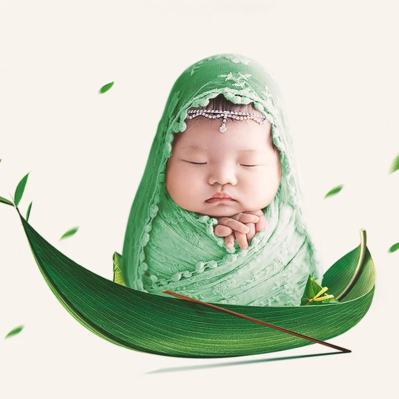 40*185cm Baby Photography Wrapped Lace Blanket Newborn Baby Photoshoot Props Infantile Newborn Baby Girl Wrapped Clothing