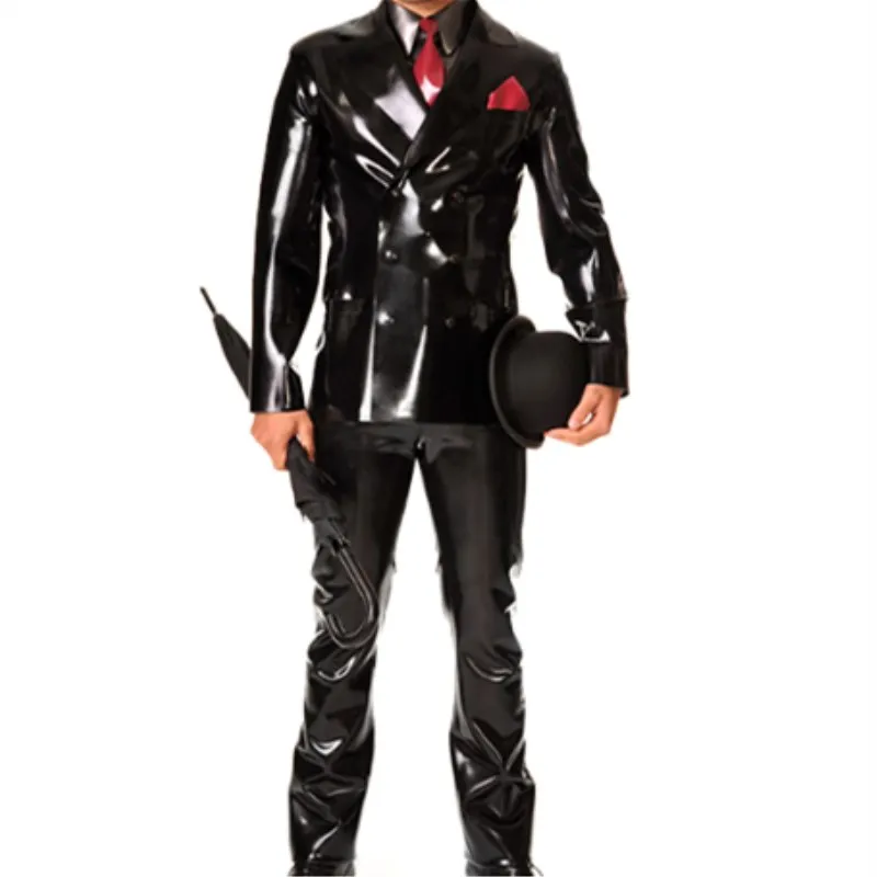 

New Handmade Latex Natural Rubber Suit Sexy Uniform Wetlook Black Latex Bodysuit Unisex Latex Customize XXS-XXL