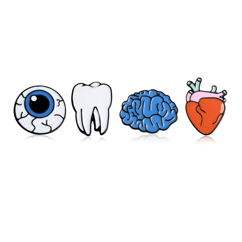 

Organ Eye Tooth Brain Metal Badges 2017 New Fashion Brooch Pins For Clothes Badges Icons On Backpack Women Decorative Brooches