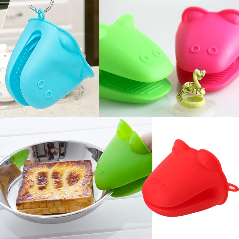 silicone gloves cute crocodile oven mitts barbecue kitchen heat