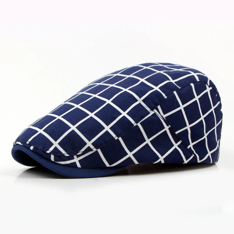 spring summer artist plaid berets hat gorras planas duckbill boina feminina flat sun hat vintage newsboy hat peaked cap bone men white beret men