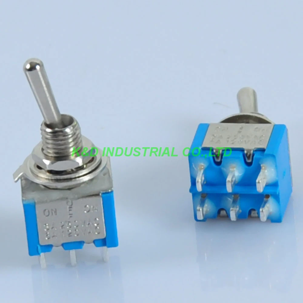 

20pcs Blue Mini Toggle Switch DPDT ON-OFF-ON Solder 6Pin 6A Guitar Amp Audio Tube