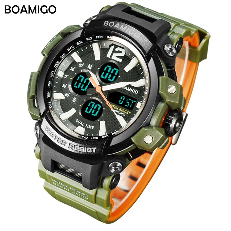 

BOAMIGO G Style Fashion Digital-Watch Mens Sports Watches Army Military Wristwatch Erkek Saat Shock Resist Clock Quartz Watch