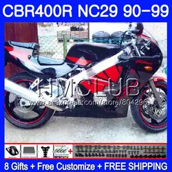 NC29 для HONDA CBR 400RR 400 RR CBR400RR черный красный топ 94 95 96 97 98 99 90HM. 8 CBR400 RR 1994 1995 1996 1997 1998 1999 обтекателя