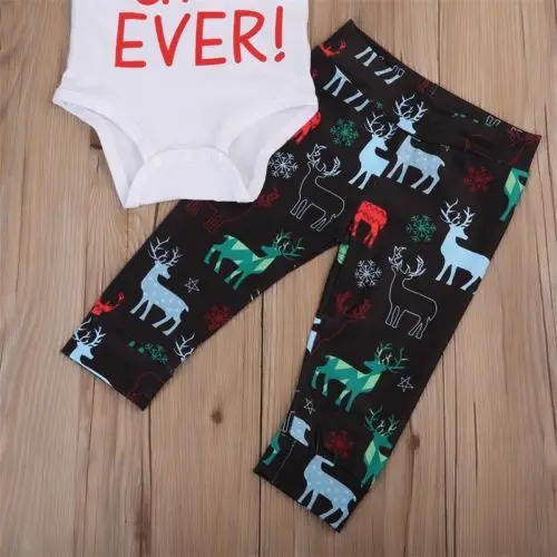 3 шт. детский хлопковый костюм с коротким рукавом принтом оленя|baby girl clothes|infant baby