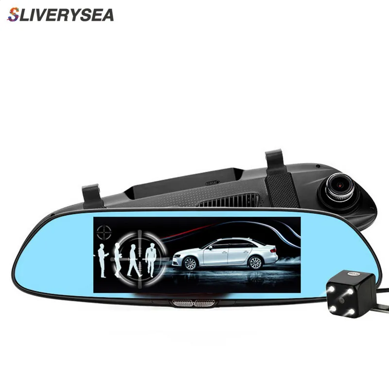 SLIVERYSEA 3G Автомобильная камера DVR GPS Bluetooth двойной объектив зеркало заднего вида