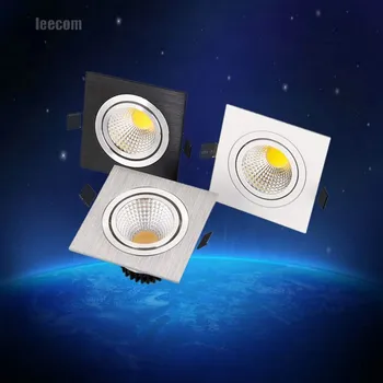 

2018 Direct Selling Rushed 1pcs Square Bright Recessed Led Downlight Cob 7w Spot Light Decoration Ceiling Lamp Ac 110v 220v