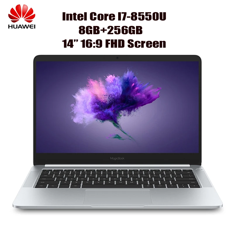 HUAWEI Honor MagicBook VLT-W60A Laptop 14'' FHD IPS Screen Intel Core I7-8550U Quad Core Windows 10-OEM Pro 8GB+256GB Notebook