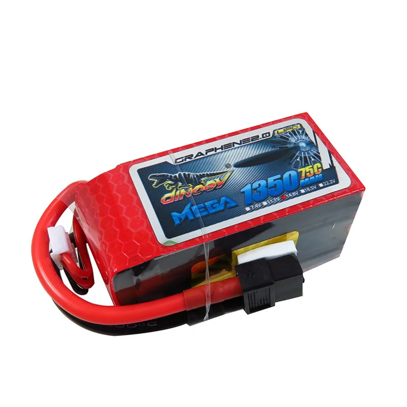 

2018 Giant Power DINOGY MEGA GRAPHENE 2.0 14.8V 1350mAh 4S 75C Lipo Battery XT60 For FPV Quadcopter Racing RC Drone