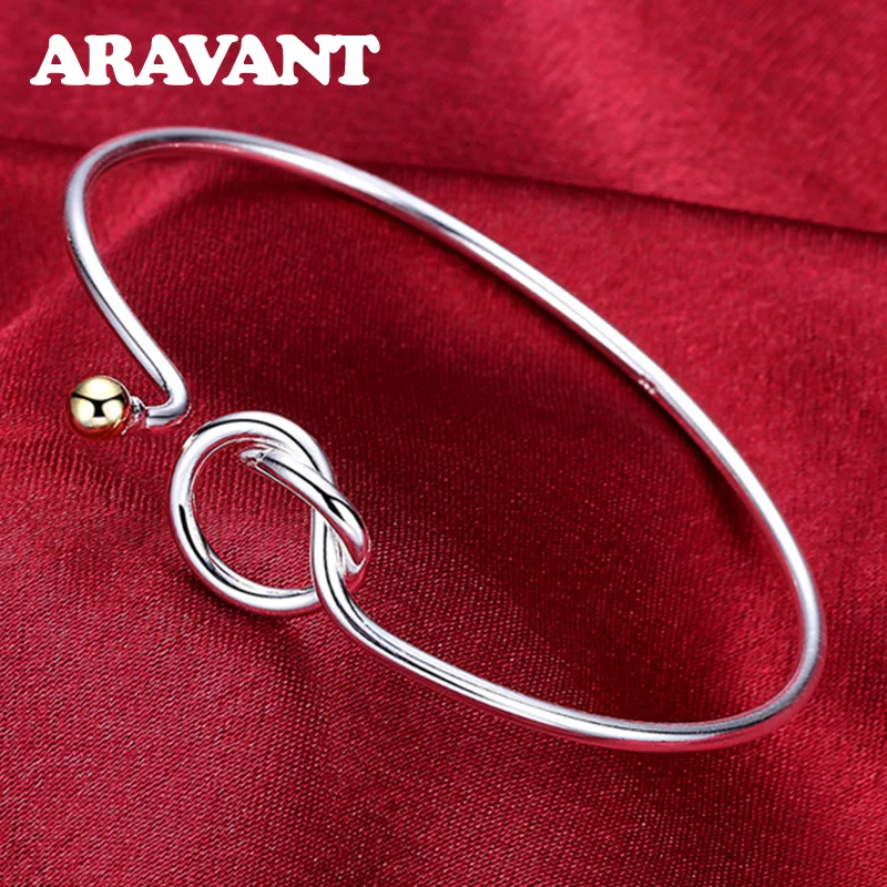 

New 925 Silver Jewelry Fashion Beads Clasp Bangles For Women Fashion Bracelets Jewelry