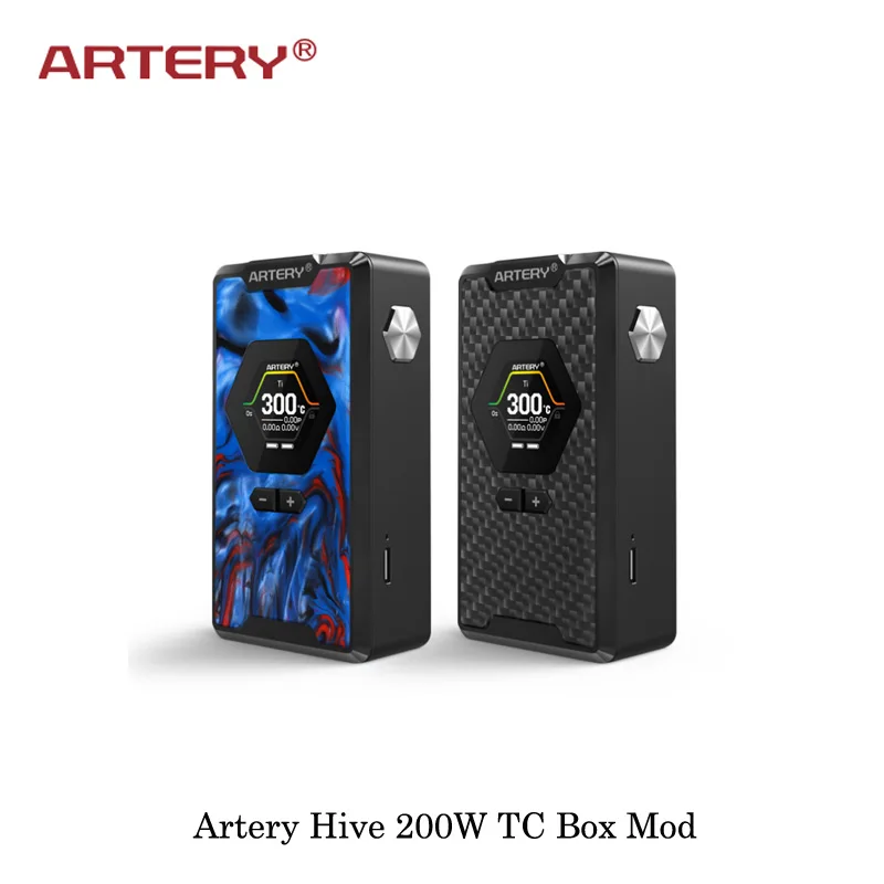 

Electronic Cigarette Artery Hive TC 200W Box Mod Powered By Dual 18650 Battery Upgradeable Firmware Vape Vaporizer