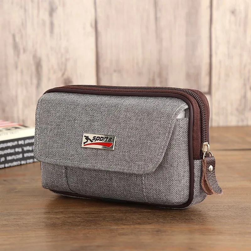 

Fanny pack male Waist mobile phone Bag zipper high capacity card holder cash coin purses men's travel belt packbags mini handbag