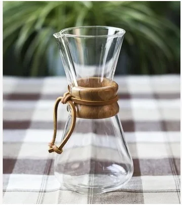  1pc Chemex style 1-3Cups Classic Series Glass Coffee Maker for barista drip coffee 