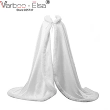 13 цветов платье в пол белый/слоновая кость искусственный мех отделка Рождество свадебная накидка Потрясающие Свадебные плащи с капюшоном вечерние меховая накидка