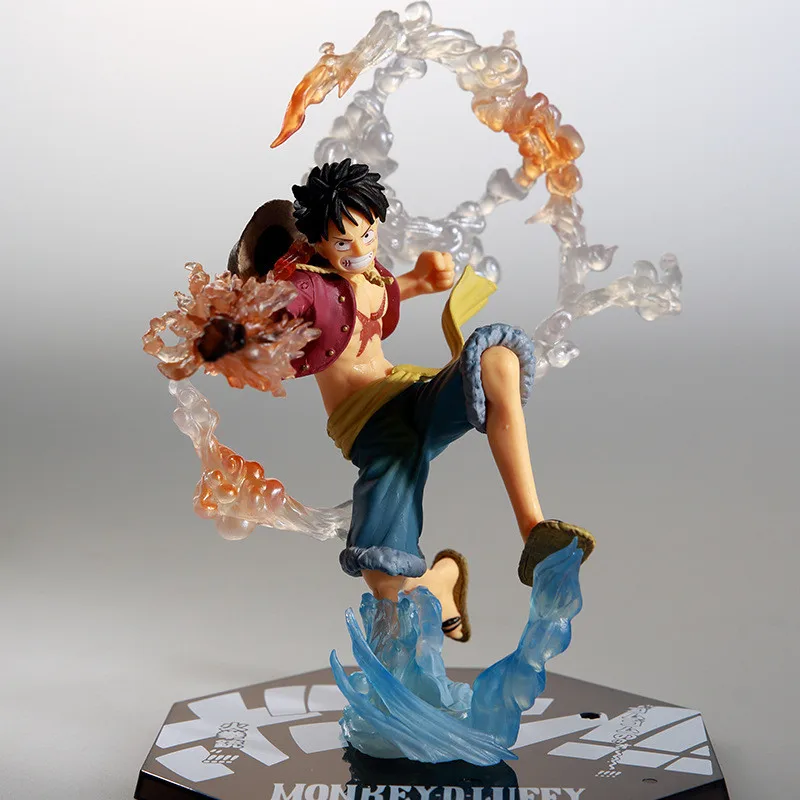 New One Piece Luffy Rubber Fire Fist 3D2Y Battle Ver. OP Zoro Monkey D Luffy Sanji PVC Action Collection Figure Model 14cm