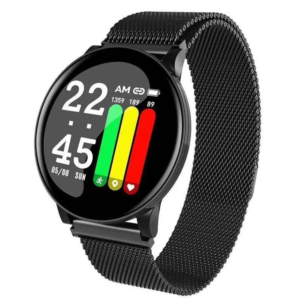 W8 Bluetooth Смарт часы Waterpoof Heart Rate 2.5D стекло круговой экран 1 3 &quotфитнес трекер прогноз