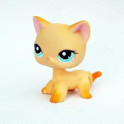 lps pet shop toys collection литл пет шоп лпс игрушки Редкий оригинальный игрушки животных #339 старый настоящий стоя kitty маленькие желтые короткие