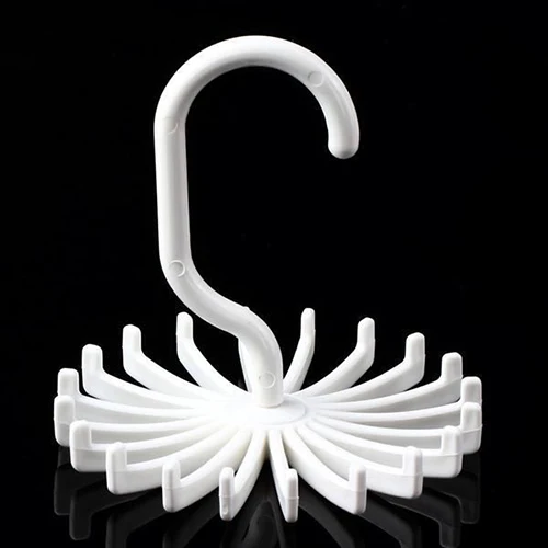 

Rotating Tie Rack Adjustable Tie Hanger Holds 20 Neck Ties Tie Organizer White BI17