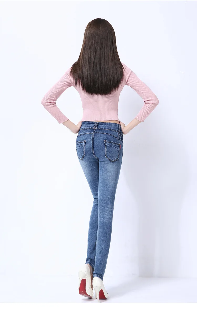 Для женщин джинсы обтягивающие, до середины талии вышивка весна-осень сексуальные брюки карандаш женские узкие джинсы 1002