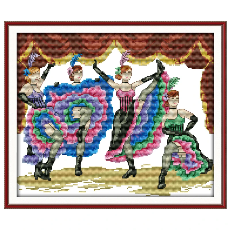 

Dancers Patterns Counted Cross Stitch DIY 11CT printed 14CT Cross Stitch Sets Chinese Cross-stitch Kits Embroidery Needlework