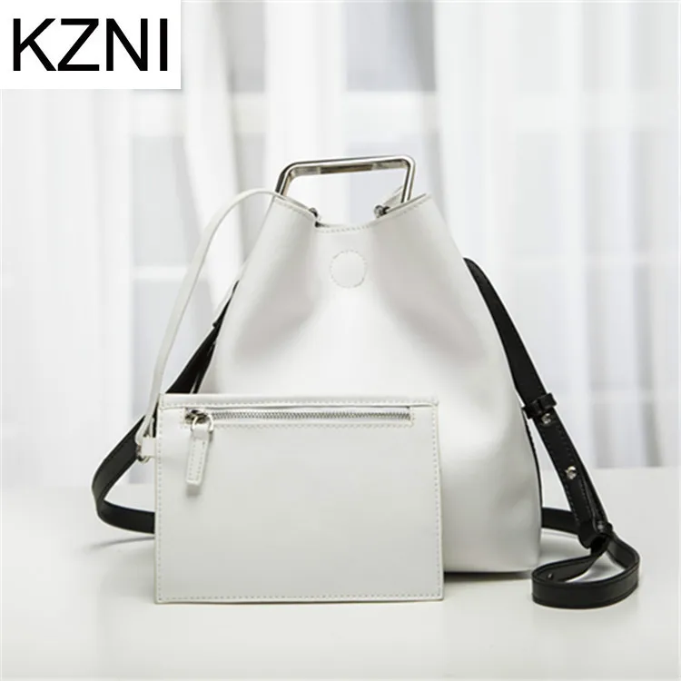 

KZNI Genuine Leather Purse Crossbody Shoulder Women Bag Female Backpack Sac a Main Femme De Marque
