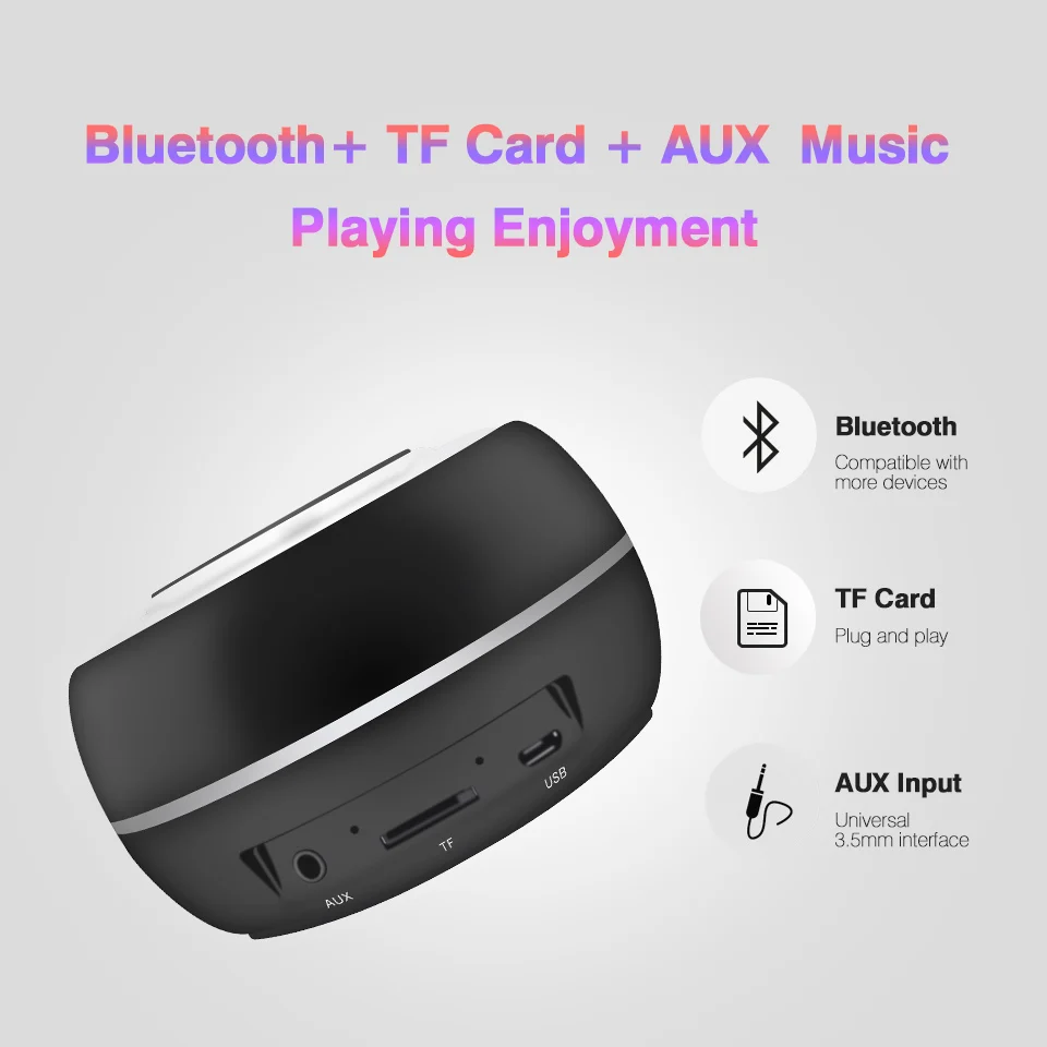 Mini TWS Bluetooth Speaker Portable Wireless speaker Sound System with microphone loudspeaker support wirless charger for phone (6)