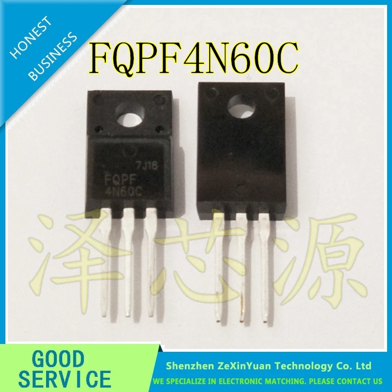 10PCS/LOT FQPF4N60C 4N60C 4N60 HIGH VOLTAGE MOS POWER TRANSISTOR TO 220 ...