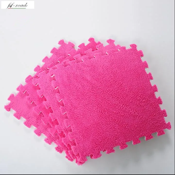 2017 24pcs Puzzle Mats Carpet Pile Plush Thick Foam Green Living Room