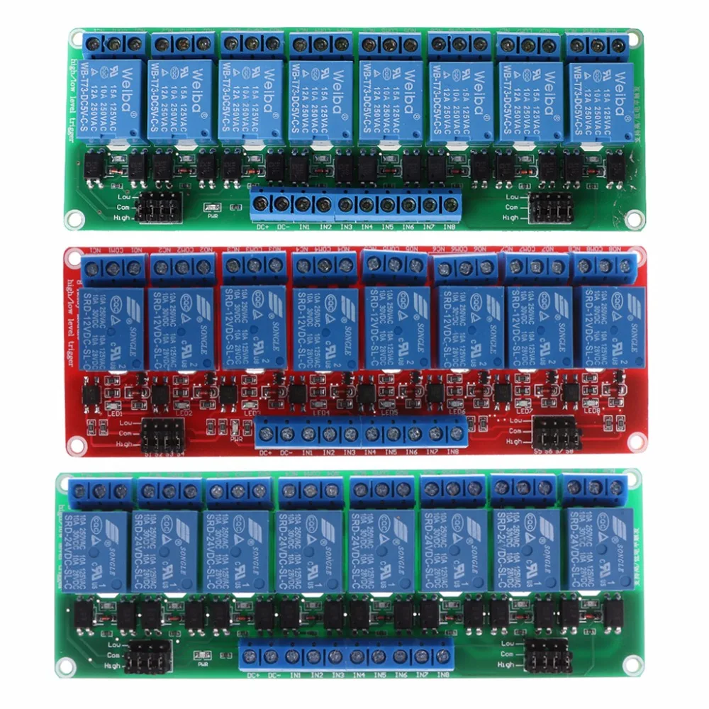 

8 Channel Relay Module High and Low Level Trigger Relay Control with Optocoupler