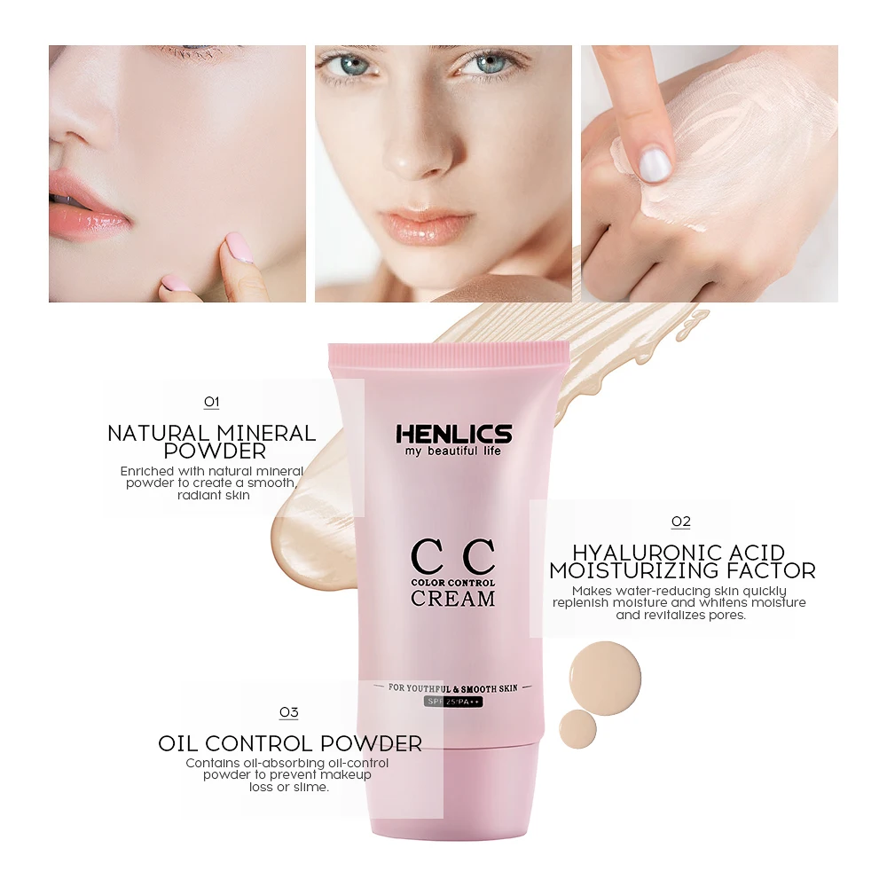 Консилер HENLICS BB CC для лица основа макияжа отбеливающая база Праймер косметика в