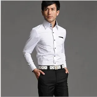 2016 Spring new High quality big yards hot sale cotton casual commercial Solid color Lapel long-sleeve shirt Cheap wholesale