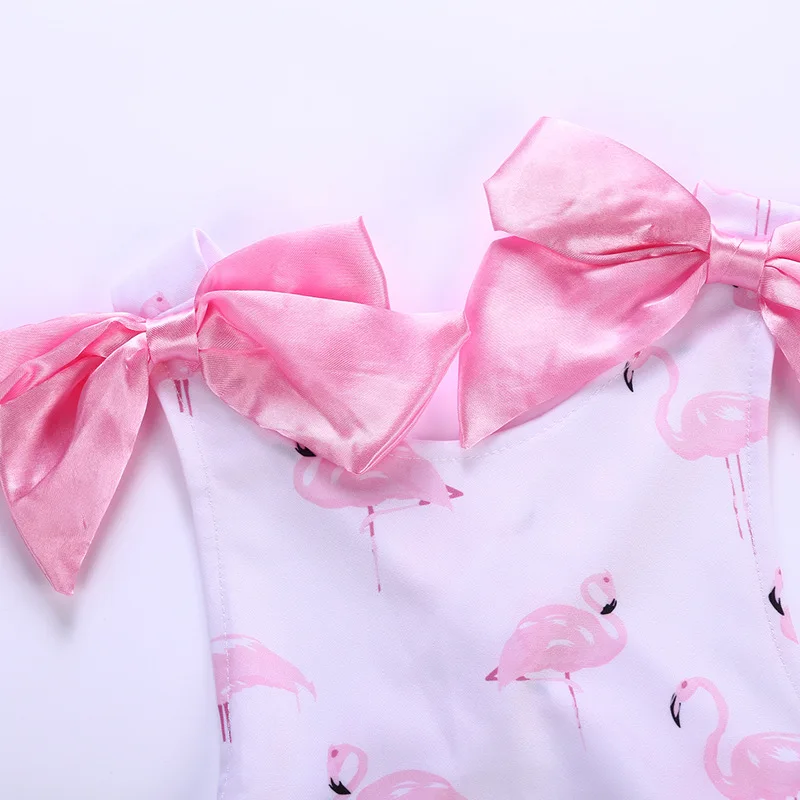 Для маленьких девочек Купальник Милый ребенок Дети Купальники one piece Фламинго с изображением лебедя От 1 до 5 лет купальный костюм для