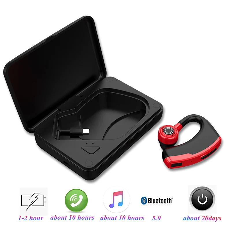 FERSHA Business Wireless Headset Driving headphones Wireless Bluetooth earphone Gaming Headset for Huawei / Samsung / iphone /LG - Цвет: v10 box red