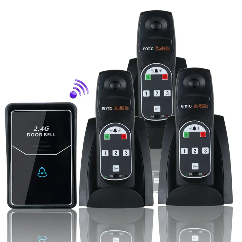 

2.4G Digital Wireless Intercom System Door Bell wireless remote unlock 3 Indoor video portero color