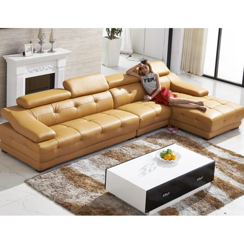 Современный стиль модный диван из натуральной кожи наборы диванов