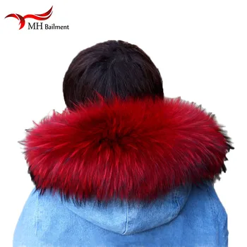 

Winter women real raccoon fur collar straight collar soft fur scarf scarves female women wrapped collar warm scarf luxury shawl