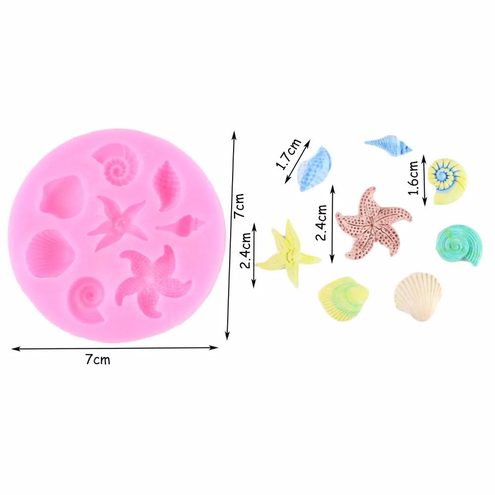 Морская раковина Раковины Морская звезда силиконовые формы для торта DIY Инструменты для украшения тортов из мастики Gumpaste для шоколада конфет мыла Fimo глиняные формы