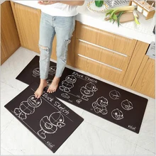 ПВХ кожа прочная черная утка коврик на кухню коврик для ванной нескользящий Водонепроницаемый моющийся удобный медленный отскок прихожей