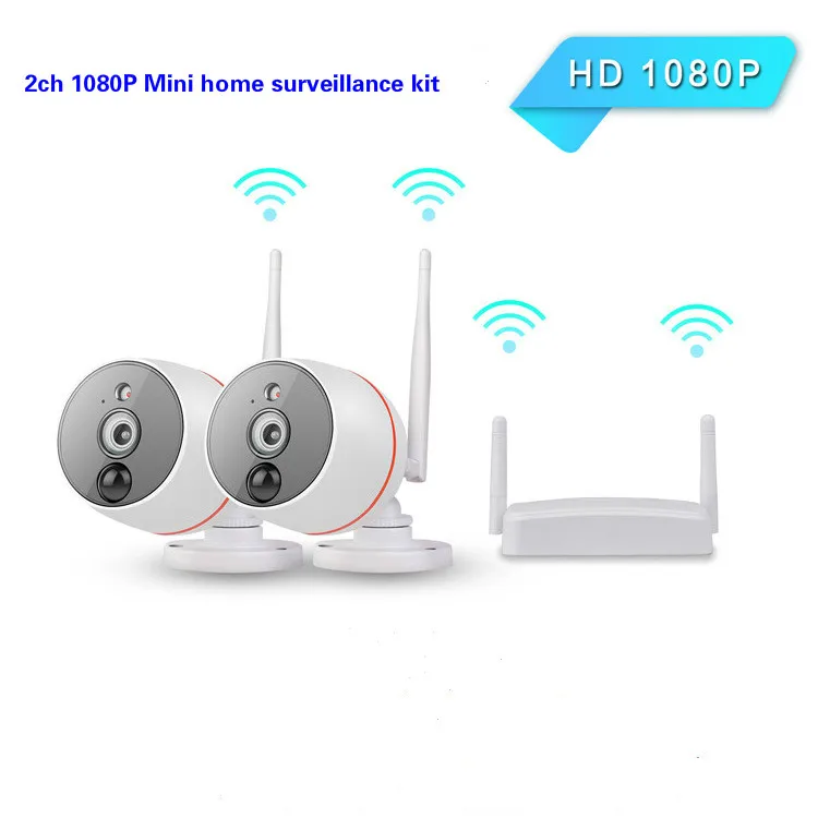 2MP 2ch мини NVR kit 1080P PIR термальная индукция Wi Fi IP камеры автоматическая связь