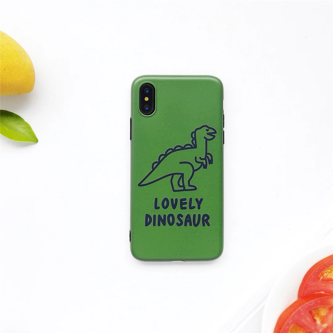 Glam Mobile Shell Летний зеленый милый мультяшный динозавр чехол для iPhone X XS MAX XR 6 S 7 8 Plus