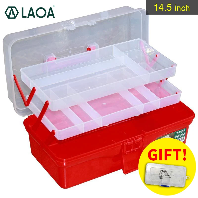 

LAOA Portable Multifunction 3 Layers Colorful Folding Work Foldable Tool Box Medicine Cabinet Manicure Kit