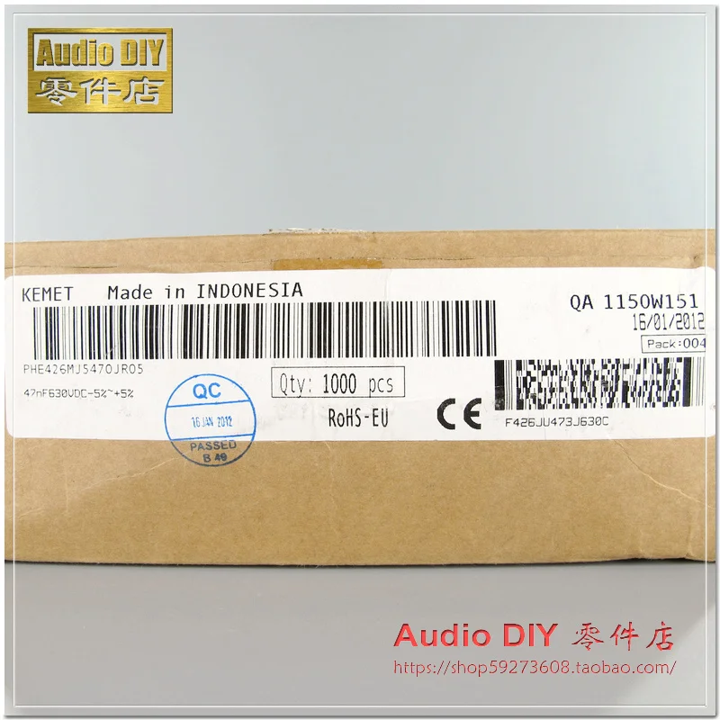 150nF 63 V 5 mm Polyester Boîte Condensateurs Pack 10