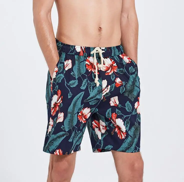 Drawstring Hawaiian Men's Beach Board Shorts Quick Dry Swimming Mens