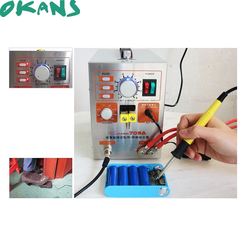 Горячая Распродажа 709A 1500 Вт точечная сварка и паяльная станция с универсальной сварочной ручкой 18650 литиевая батарея