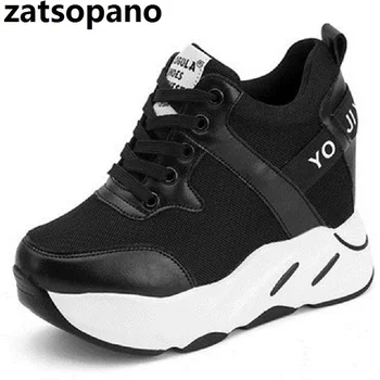 

Zatsopano Shoes Women 10cm Heels Platform Height Increasing Shoes Wedges High Hidden Heel Shoes Female Footwears Lady Sneakers