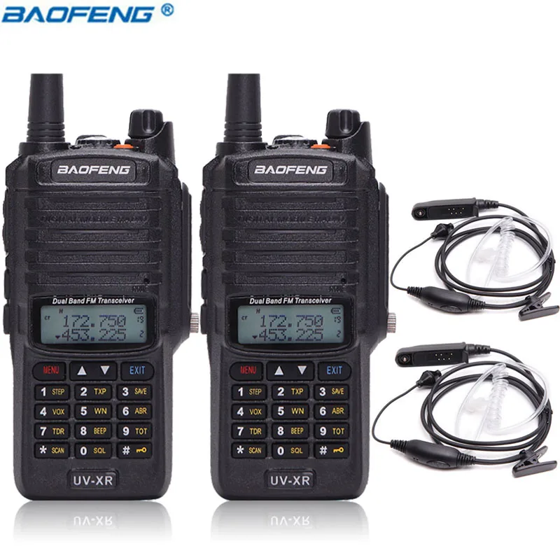 2 шт. Baofeng UV-XR 10 Вт 4800 мАч батарея IP67 Водонепроницаемый Портативный Walkie Talkie 10 км большой диапазон высокой мощности портативный двухстороннее радио - Цвет: add ac headset