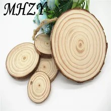 Tranches de bois ronds naturels non finis, cercles avec disques de bûche en écorce d'arbre pour bricolage, jouets, décoration de la maison, sculptures en bois faites à la main, 5/10 pièces